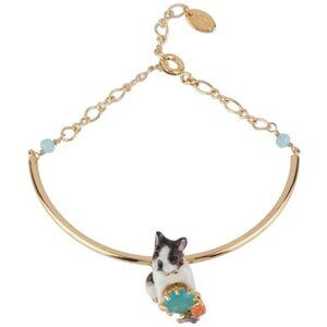 LES NEREIDES LOVES ANIMALS Dog & blue stone Semi-rigid Bracelet DOG